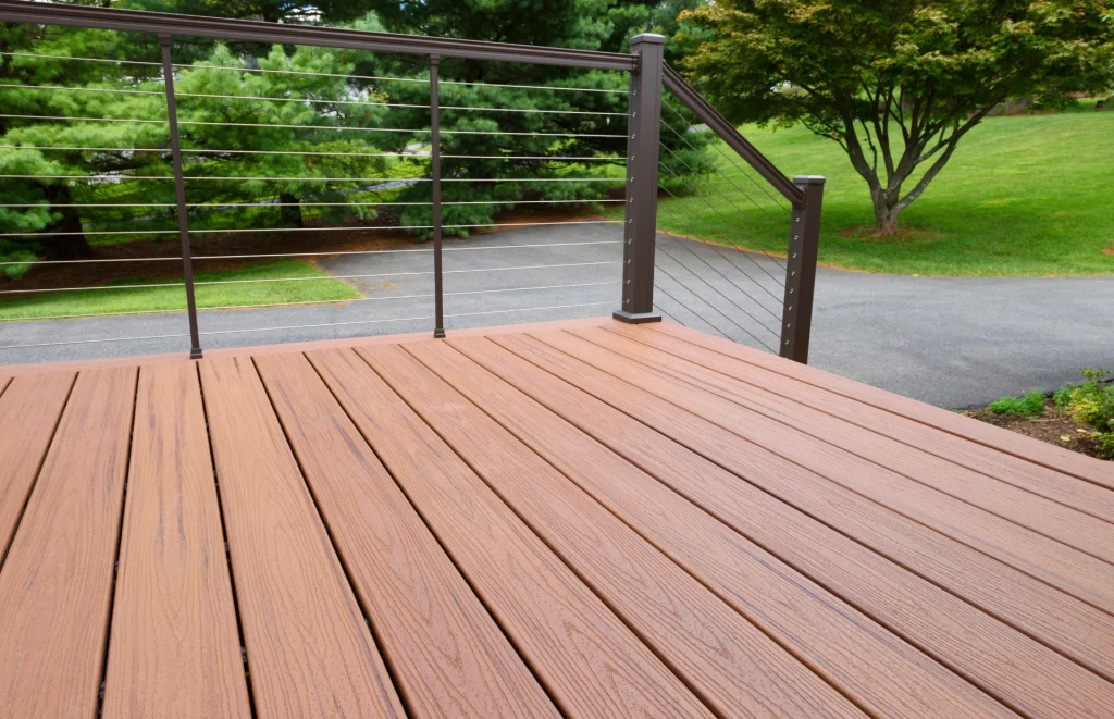Composite Wood Deck with Metal Railing
