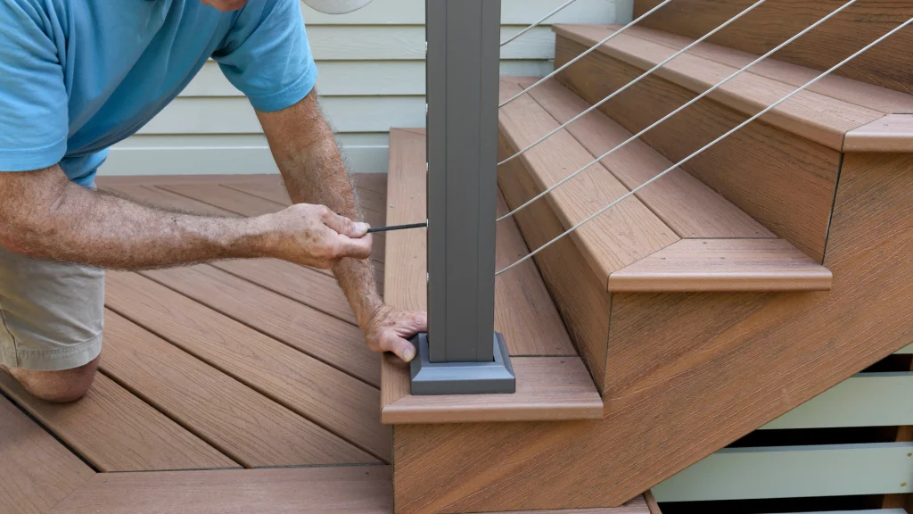 Installing railings to stairs